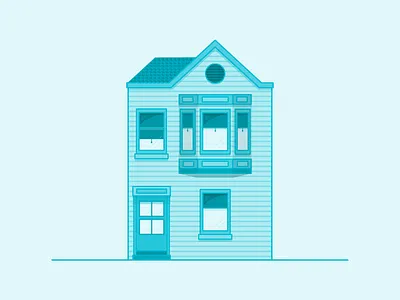 The Victorian adamdehaven architecture building flat house illustration mono monotone victorian house