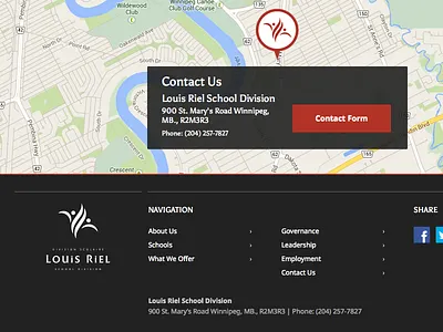 Google Map contact footer google map