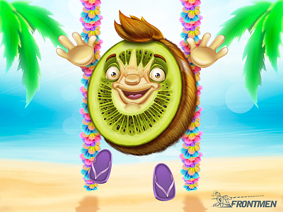 Pee Wee the Kiwi games illustration kiwi slot summer