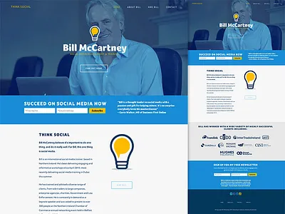 Bill McCartney blue branding social think web white yellow
