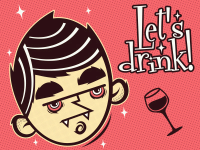 Lets drink adobe cartoon character characterdesign cheers design illustration illustrator party vector vintage