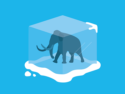 Freeze! ice illustration winter woolly mammoth