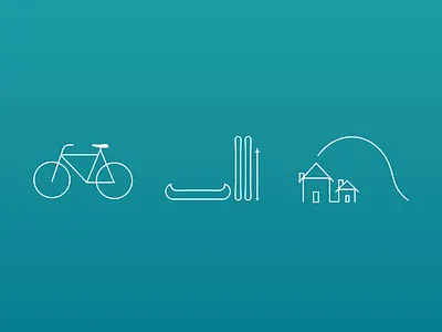 Line Icons adventure bike canoe graphic gui houses icons lines product tourism vacation website