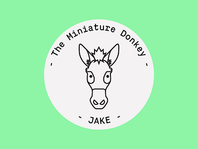 Donkey animal badge donkey farm illustrator miniature ohio outline shapes vector