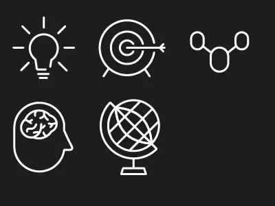 WIP- Icons brain bulb globe icon idea network target thinking wip