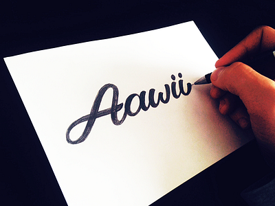 Aawii custom design flow graphic in lettering logo progress script sketch type