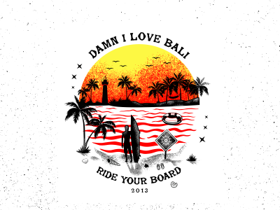 Damn I Love Bali apparel artwork brand clothing corel design graphic illustration surf vector