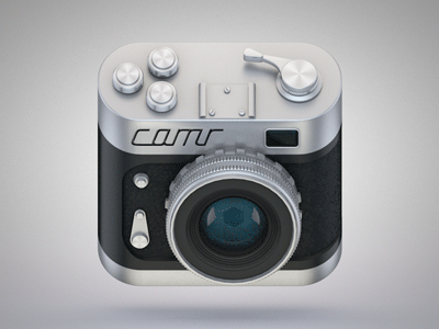 Camr app icon (backstage) 3d animated animation app c4d icon ios old photo render retro skeuomorphic