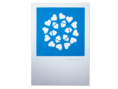 ICE FLOWER 3/4 handprint ice flower icebucketchallenge illustration lino print