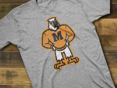 mascot tee athletics eagle logo mascot retro sports texture vector vintage