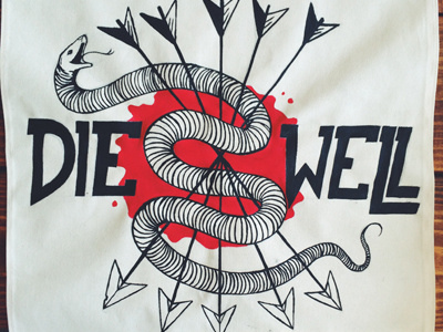 Die Well arrows die fabric flag paint snake well