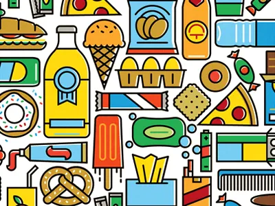 Groceries biscuit chocolate comb crisps eggs milk pizza pretzel soda sub toothpaste water