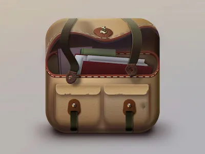 School Bag ICON icon oldschool real schoolbag ui
