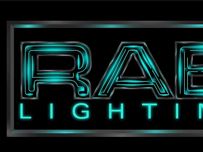 RAB Illustration 3d glow lighting metal tron typography