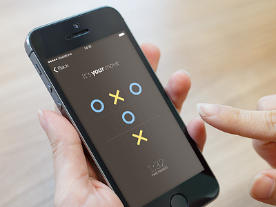 Tic Tac Toe app flat game ios minimal tic tac toe ui