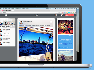 Syft Desktop beautiful laptop new social media twitter website