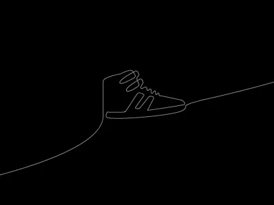 Shoe black and white continuous illustration line stroke