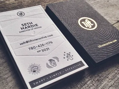 New Lift business cards business cards emboss foil letterpress