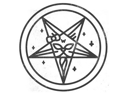HAIL KITTY hail hello illustration kitty pentagram satan worship