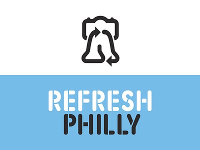 Refresh Philly blue development illustrator logo network philadelphia stencil talk web