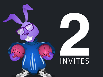 2 Dribbble Invites Giveaway bunny draft dribbble giveaway invitation invite invites
