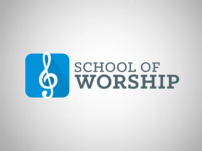 School of Worship Logo No. 2 christianity drums guitar instruments klinic slab logo microphone school of worship vector worship