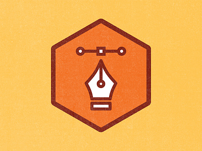 Pen Tool badge icon illustrator logo orange pen pentool tool tools vector
