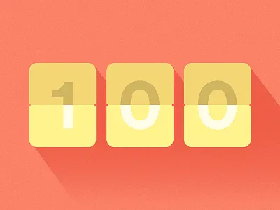 100 Countdown 100 calendar countdown dimension flip icon shadow shapes time