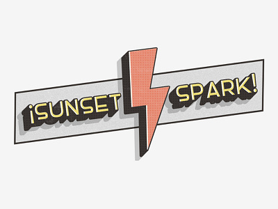 Sunset Spark First Draft brooklyn cartoon comic lightning logo retro