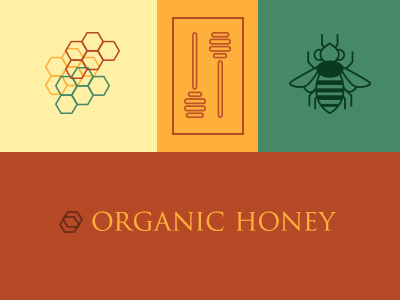 Honey illustration label lines print