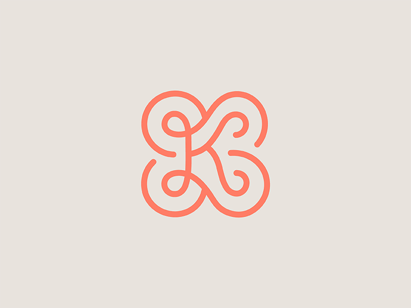 K gif illustration initial k logo monogram