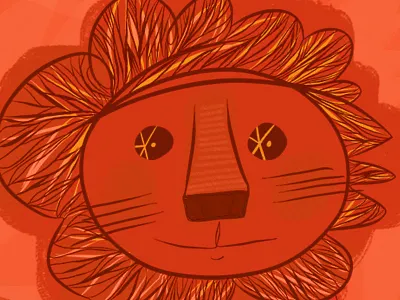 orange lion face lion