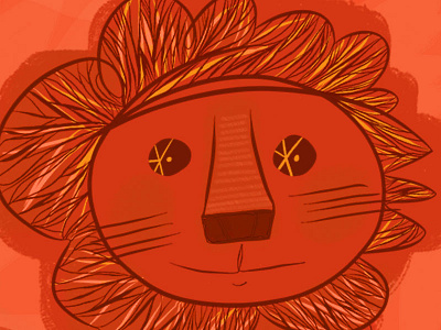orange lion face lion