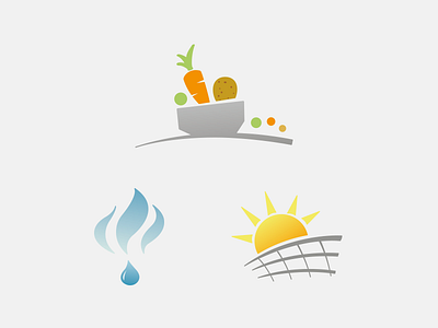 Logo illustrations blue carrot frey light logo nature potatoe sun yellow