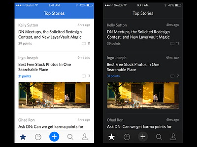 Designer News for iPhone dark designer dn ios iphone light news night redesign