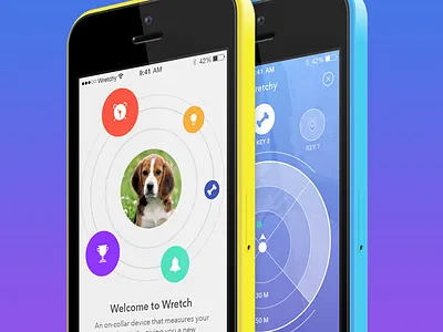 Wretchy 8 bluetooth collar dog ios radar ui ux