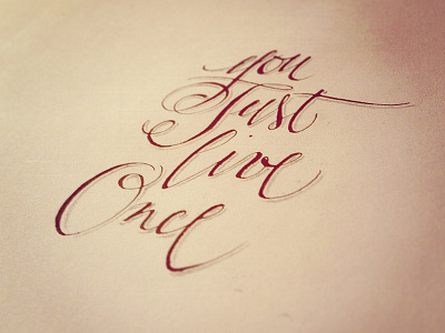 You Just Live Once calligraphy handmade ink moderncalligraphy pen typograpgy