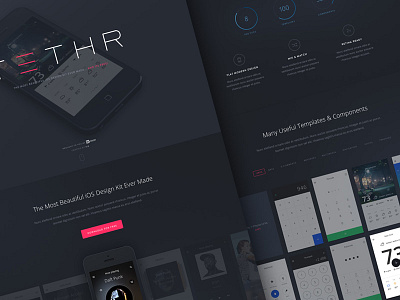 TETHR - Free UI Kit invsion landing page ui ui kit web design