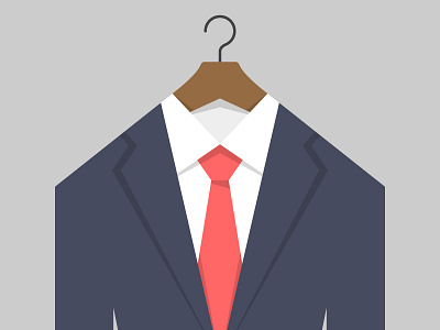 Suit And Tie hanger illustration jacket navy shirt suit tie windsor