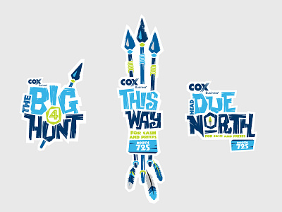 The Big 4 Hunt hunt illustration jungle lettering safari tribal typography wood