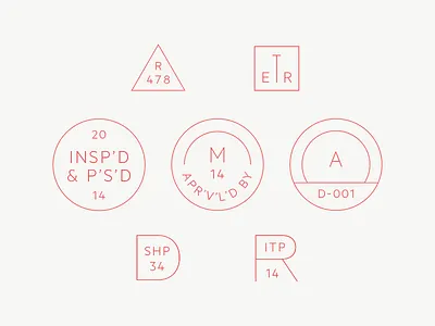 Misc Stamps badges drew rios emblem hipster line logo railroad shipping stamps thin traditional vintage