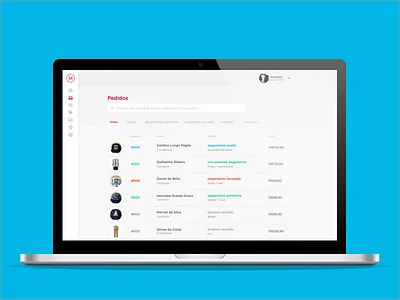 minestore order's dashboard e commerce flat minestore orders store