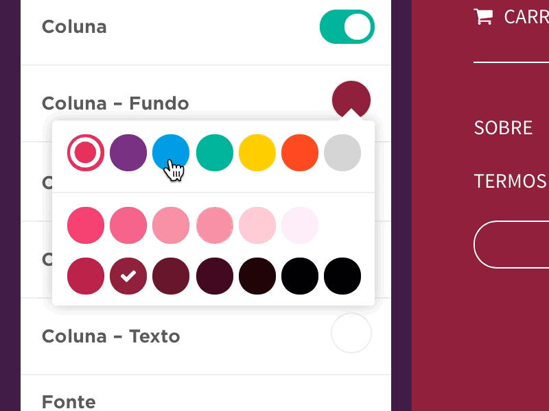 Example of minestore color picker