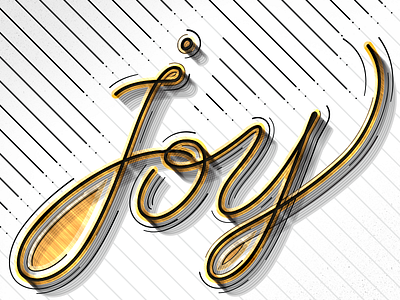 The Joy of Lettering – Rain, Gold brushed gold handlettering illustration joy lettering script vector