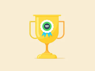 Winners Cup badge cup flat gold winner