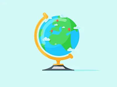 Globe flat globe pin