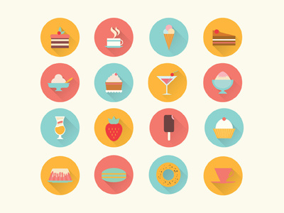 Icons Dessert coffee dessert flat icon sweets tea