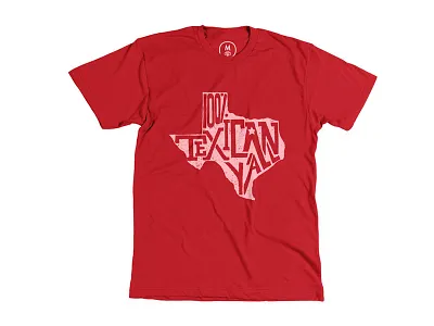 Texican on Cotton Bureau hand letter red texas texican tshirt
