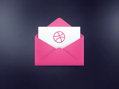 1 Dribbble Invite contest dribbble envelope flat icon invite