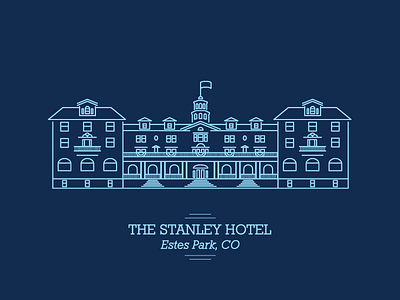 Stanley Hotel Illustration building estes park haunted illustration illustrator lines minimal stanley hotel the shining